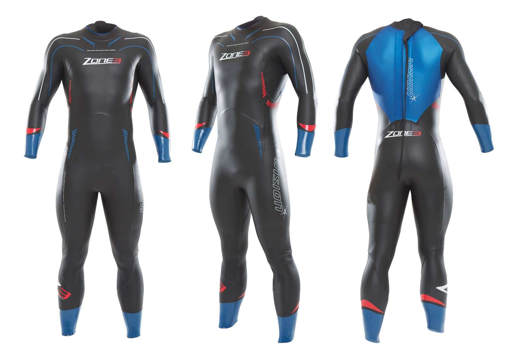 Zone3 Vision Wetsuit Zwart/Blauw Heren koop je bij