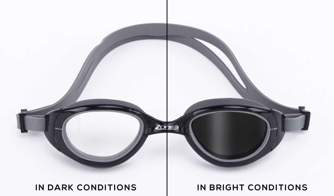 Zone3 Attack Zwembril Photochromatisch Zwart/Grijs