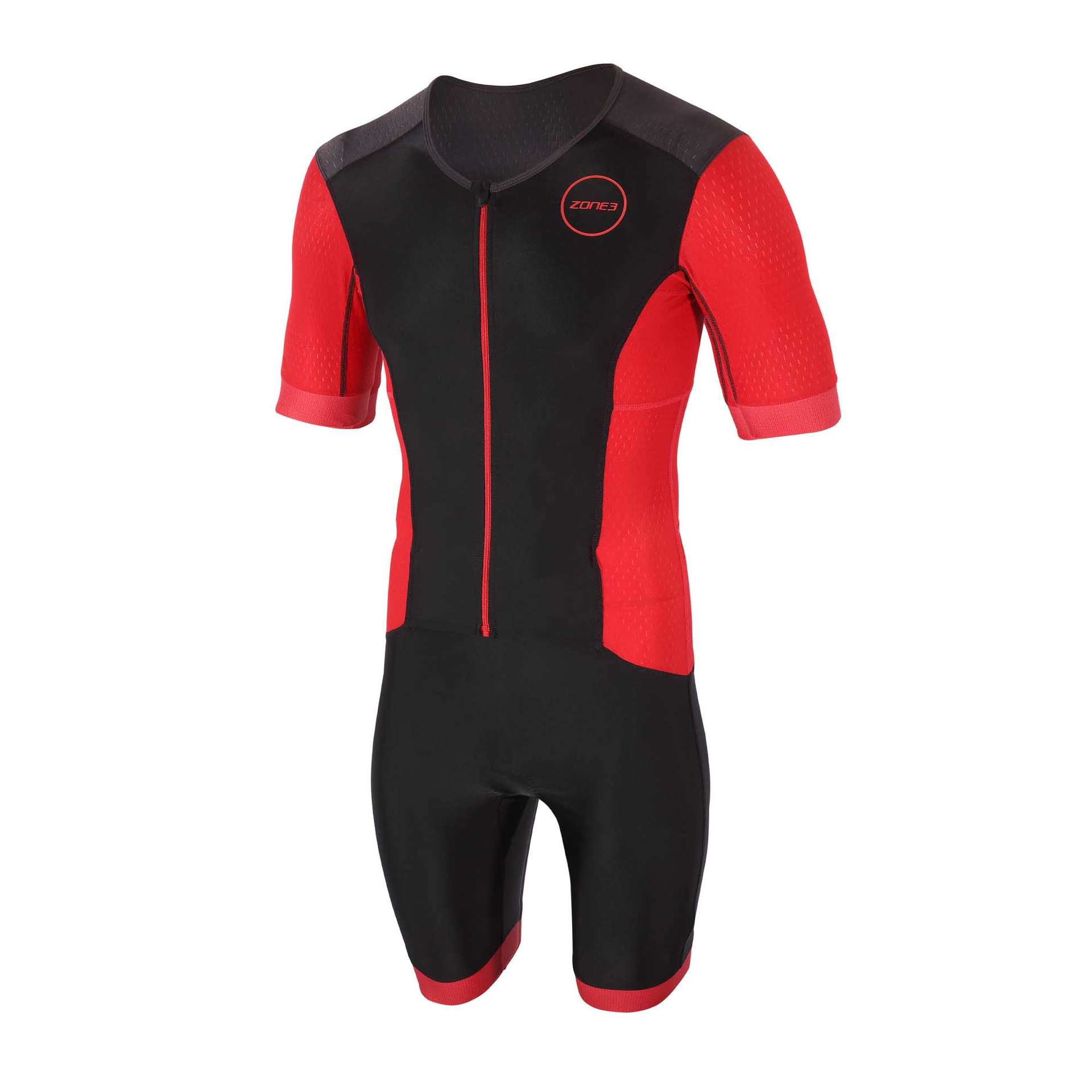 Zone3 Aquaflo Plus Trisuit Korte Mouwen Rood/Zwart Heren