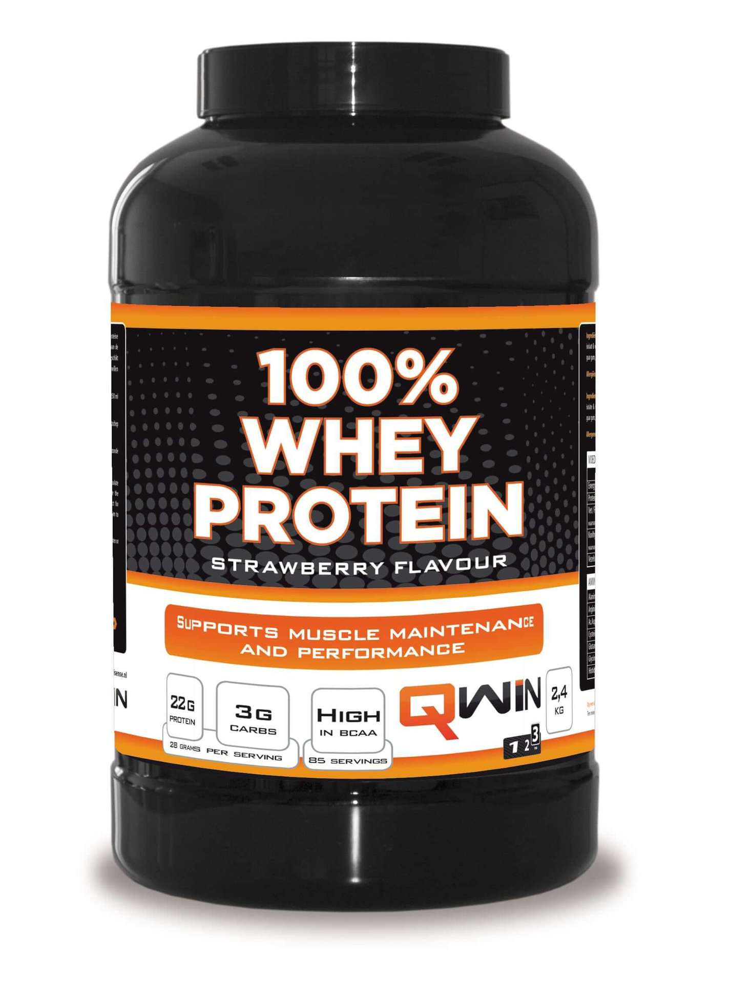 QWIN 100% Whey Proteïne Aardbei 2400 g