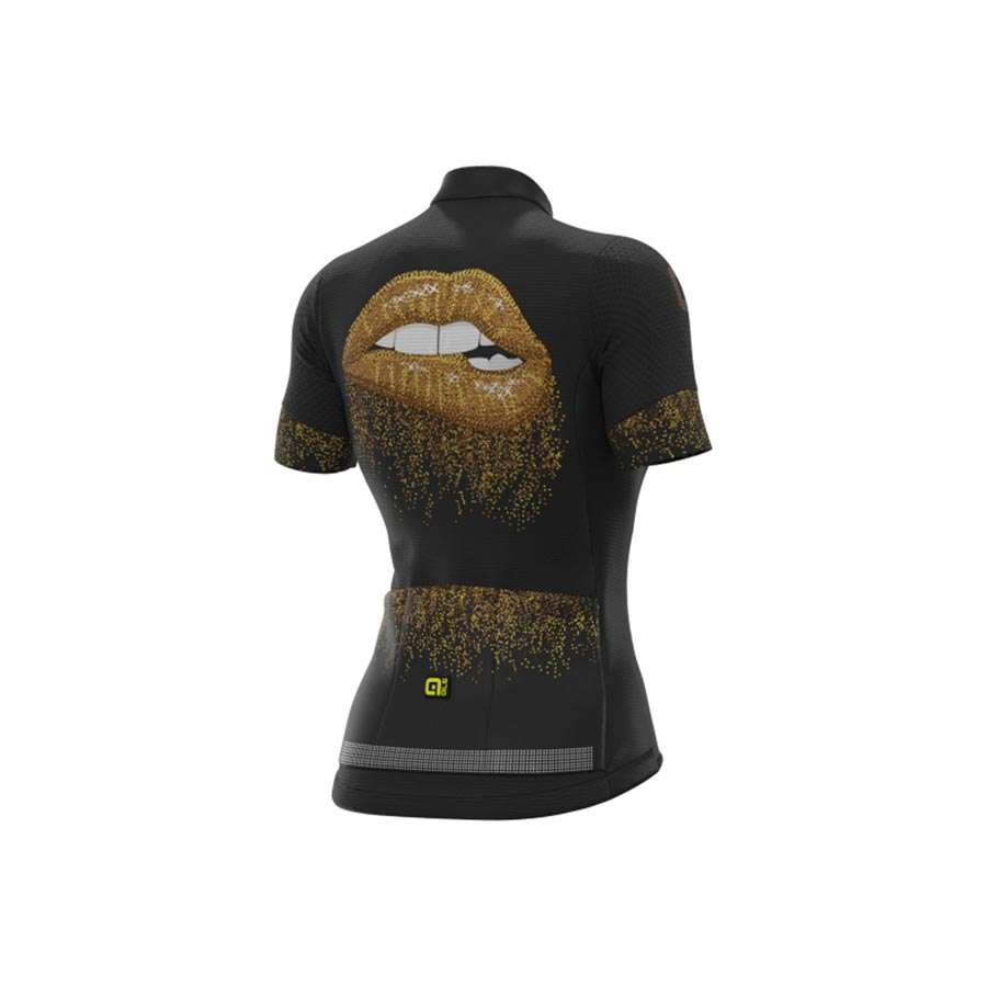 Ale Graphics PRR Lips Donna Fietsshirt Korte Mouwen Zwart Goud Dames koop je bij Futurumshop