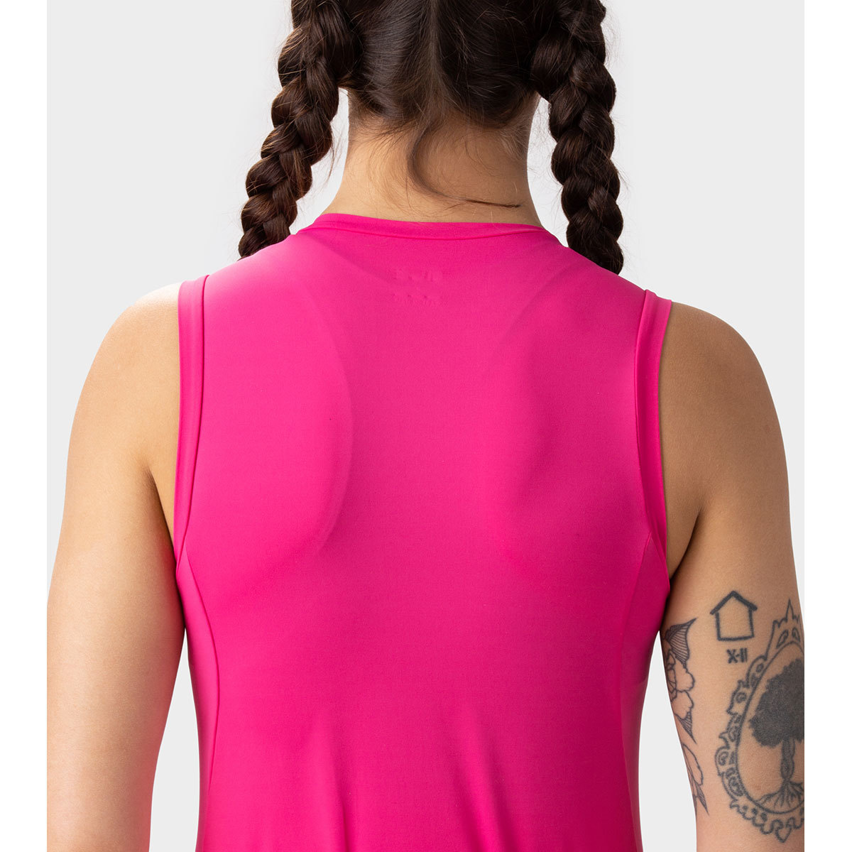 Ale Solid Color Block Fietsshirt Zonder Mouwen Roze Dames