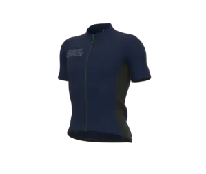 Ale Pragma Color Block Fietsshirt Korte Mouwen Donkerblauw/Zilver Heren