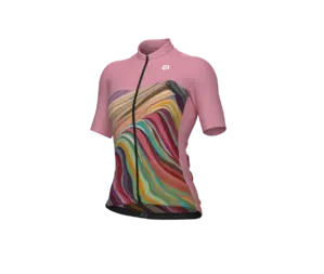 Ale PR-E Rainbow Fietsshirt Korte Mouwen Roze/Multi Dames
