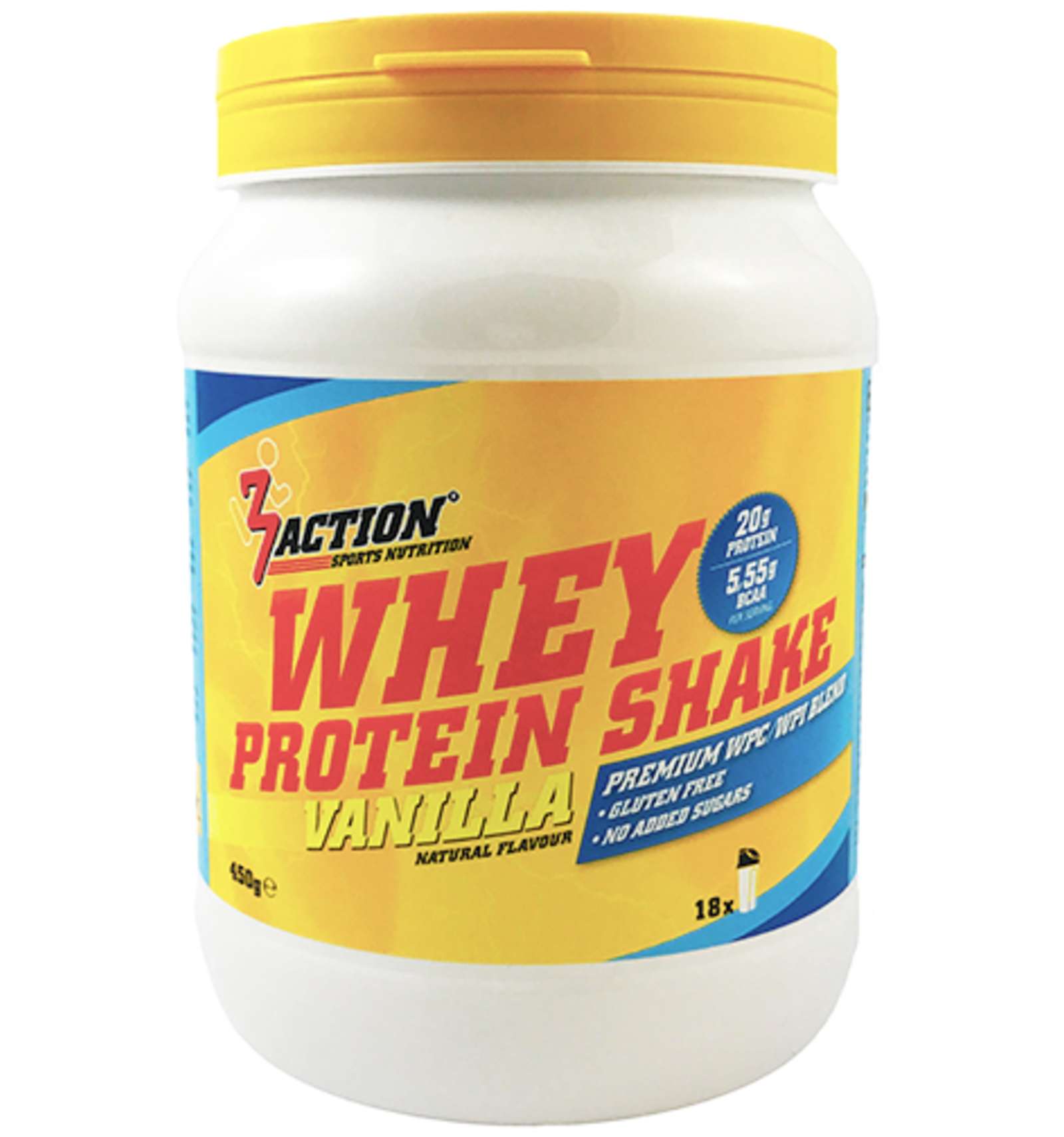 3Action Whey Protein Shake Vanille 450 gram koop je bij