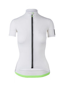 Q36.5 L1 Pinstripe Fietsshirt Korte Mouwen Wit Dames