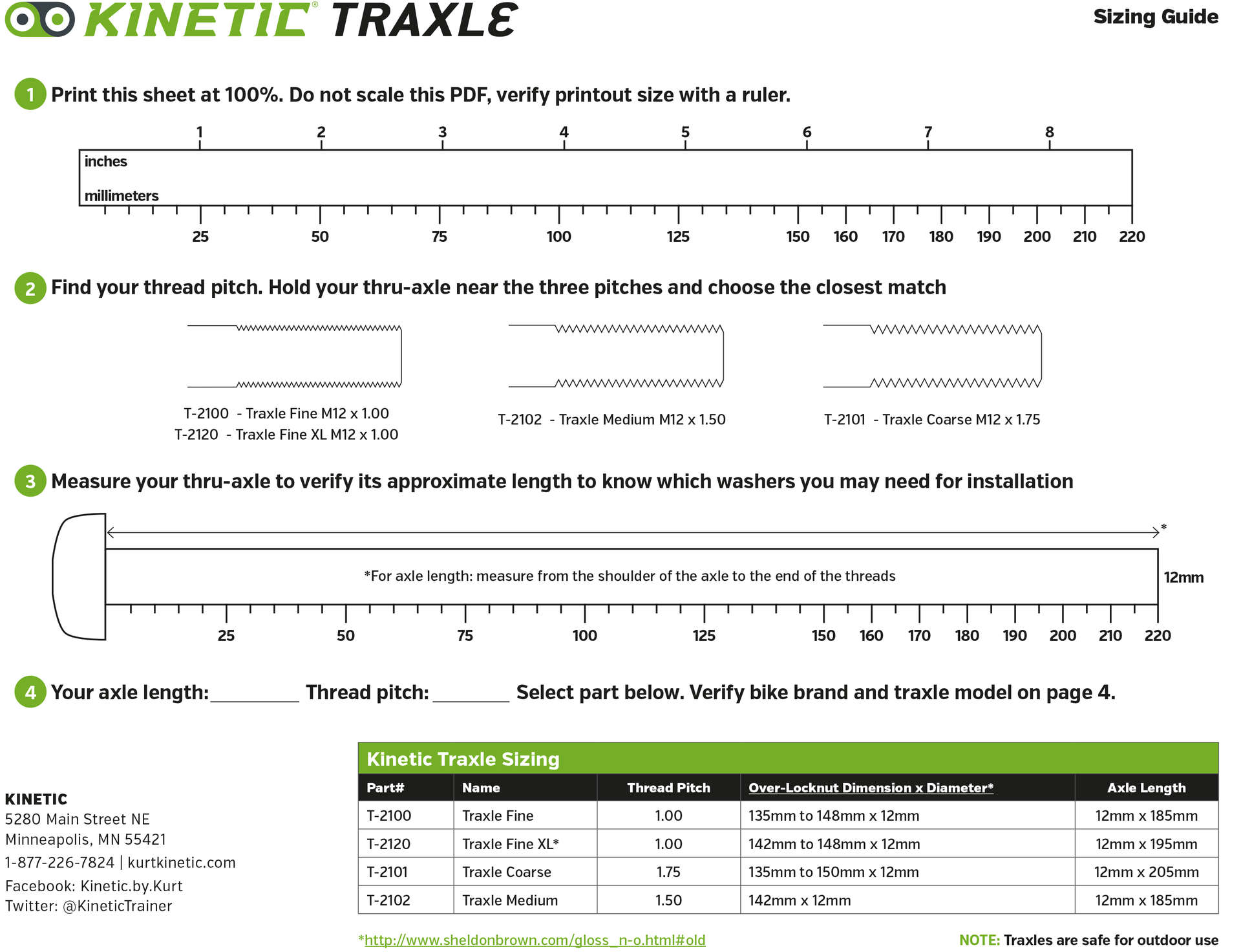 Kinetic Thru-Axle 12mm Traxle Course
