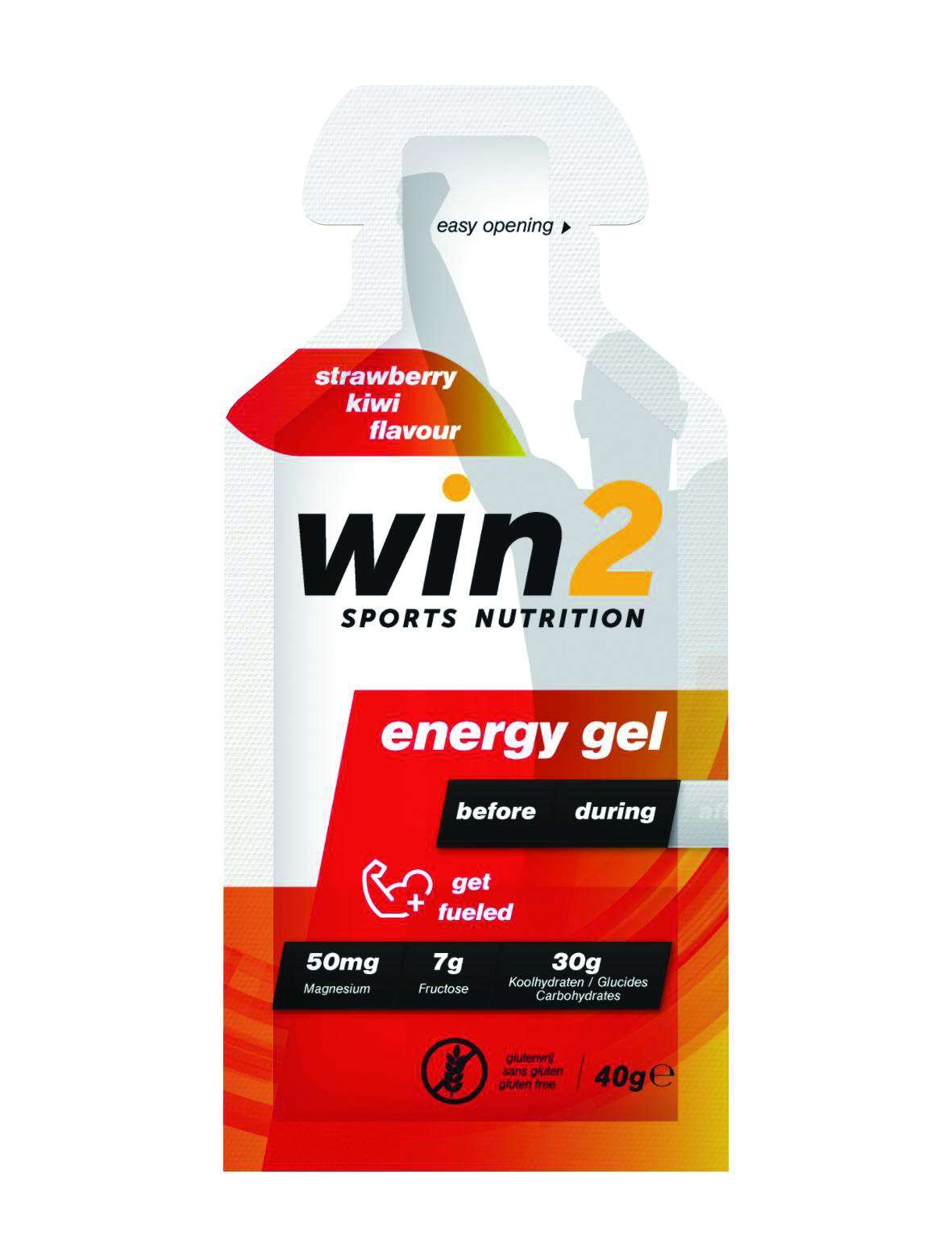 Win2 Energiegel 40 G Aardbei/Kiwi (18 stuks)