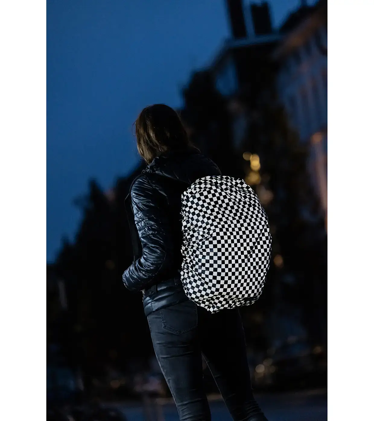 Wowow Bag Cover Chess Full Reflective 20-25L Zilver/Zwart