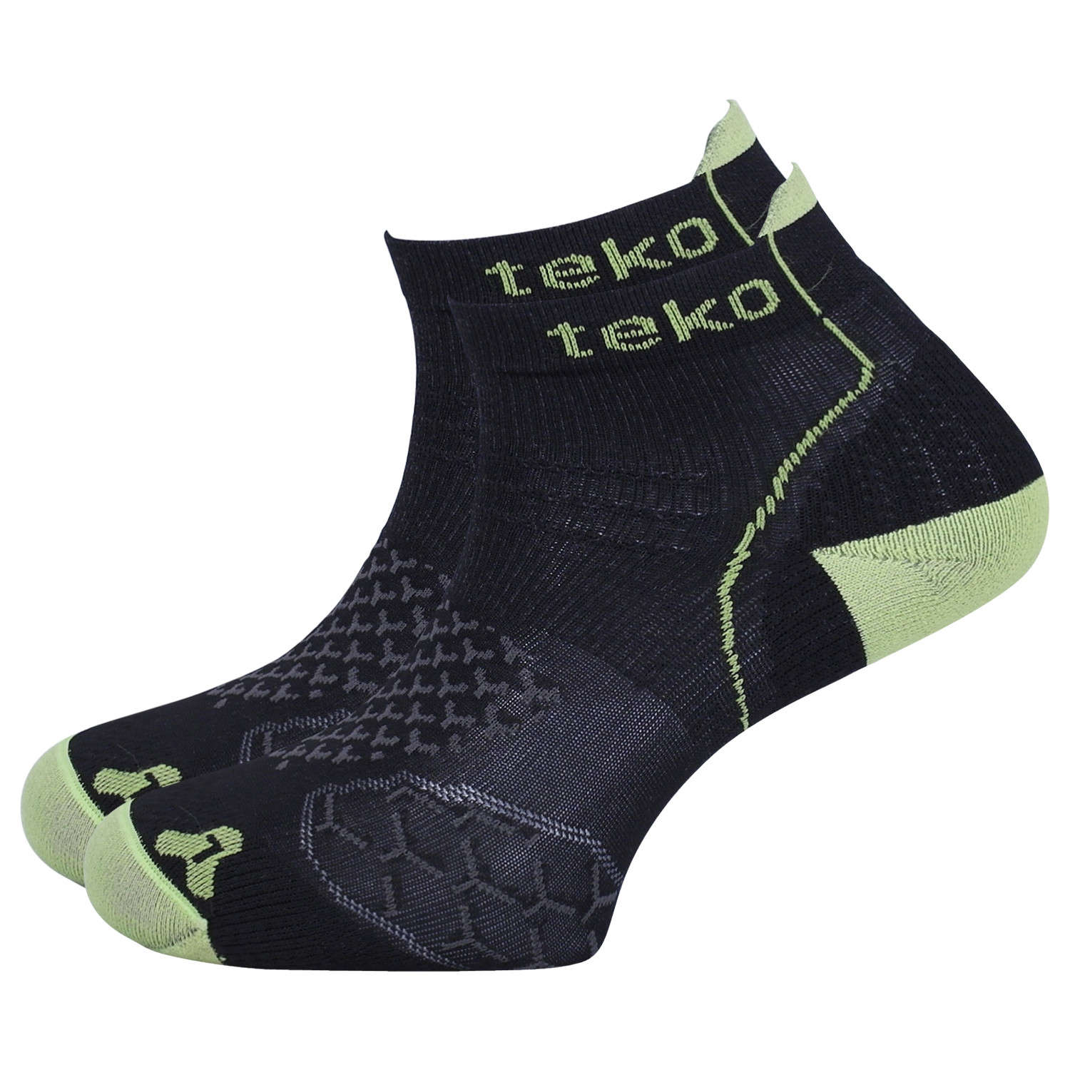 Teko Light Low Runfit Hardloopsokken Zwart/Groen Unisex