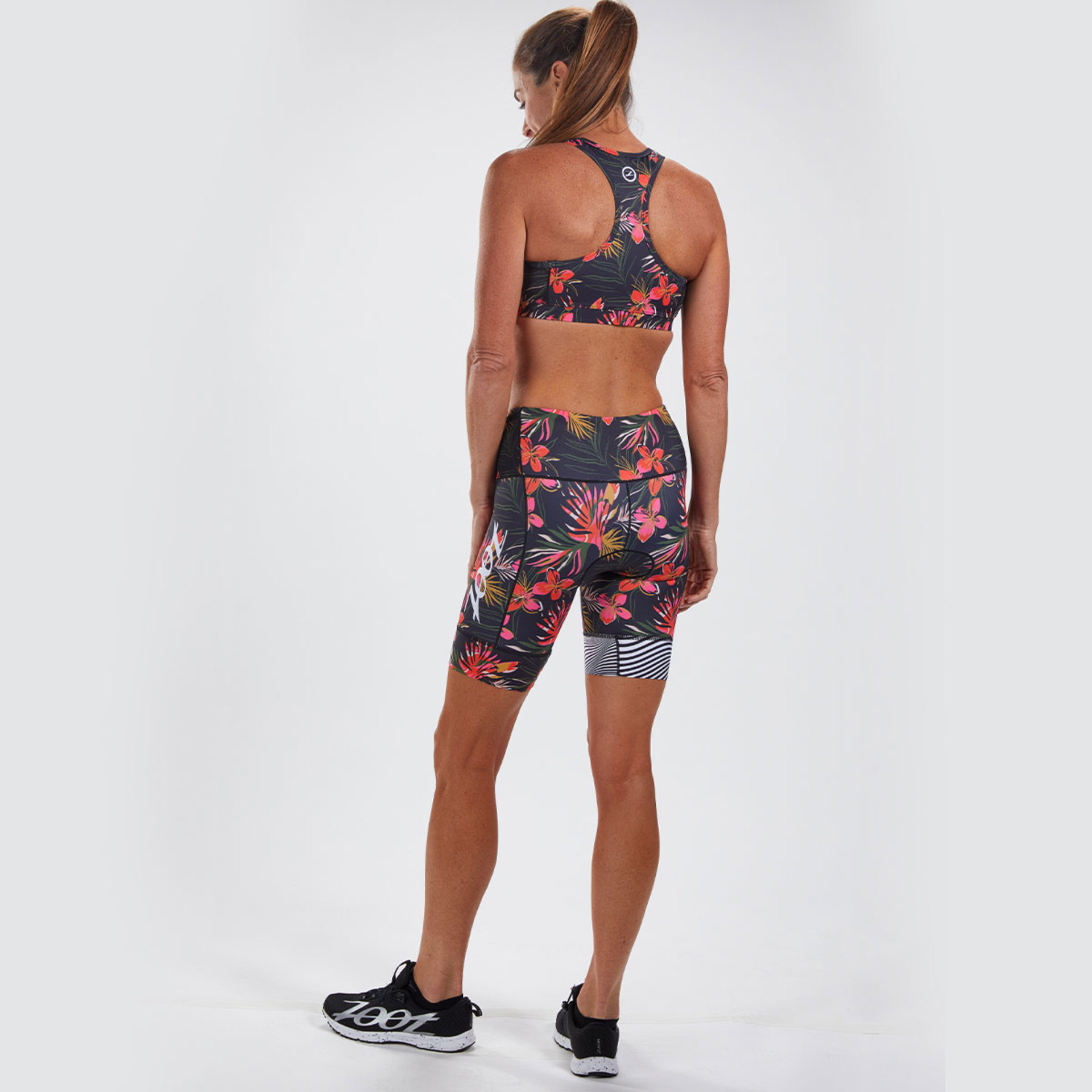 Zoot LTD Waikoloa Tri 8" Triathlon Broek Kort Zwart/Rood/Roze Dames