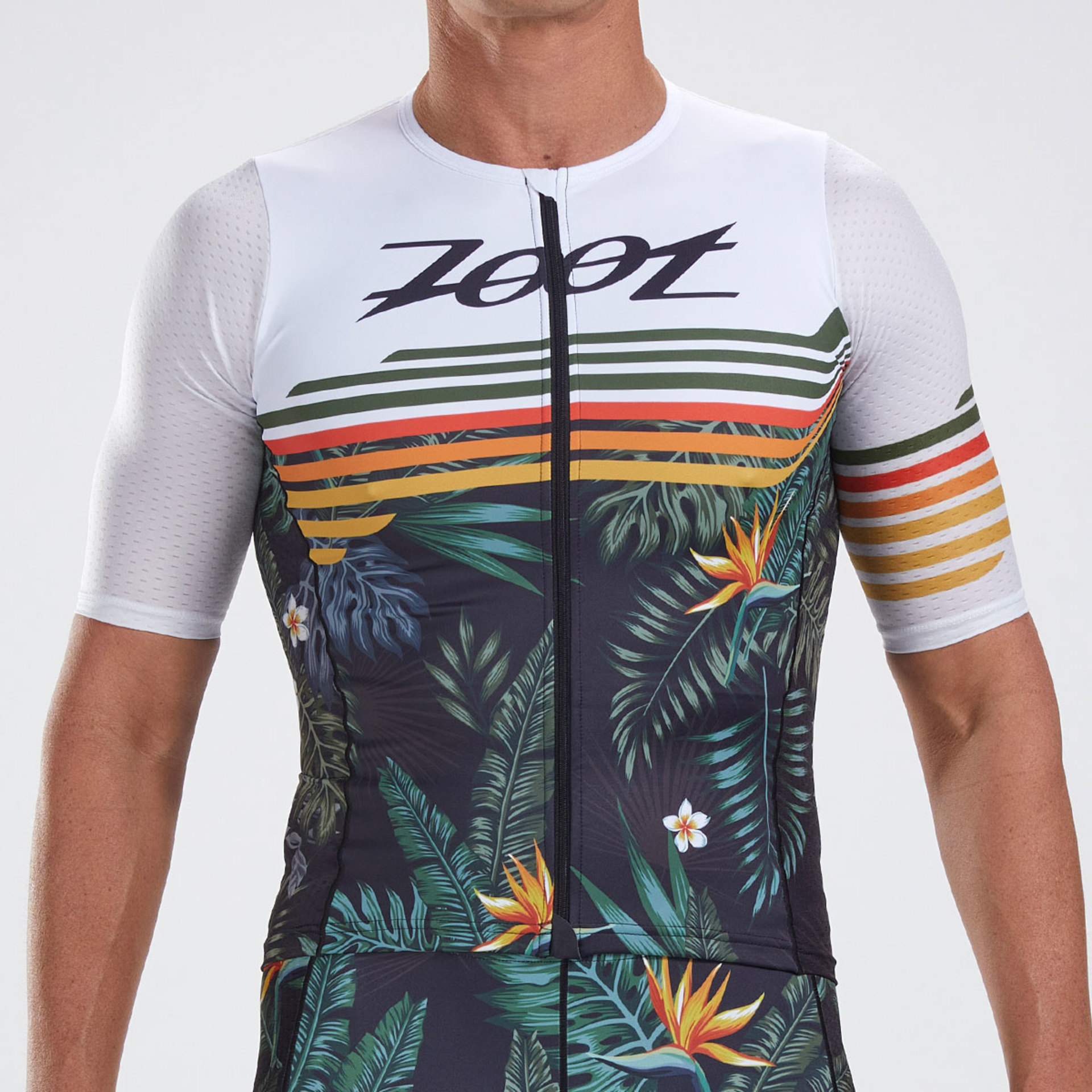 Zoot LTD Waikoloa Tri Aero Triathlonshirt Korte Mouwen Zwart/Wit/Groen/Oran