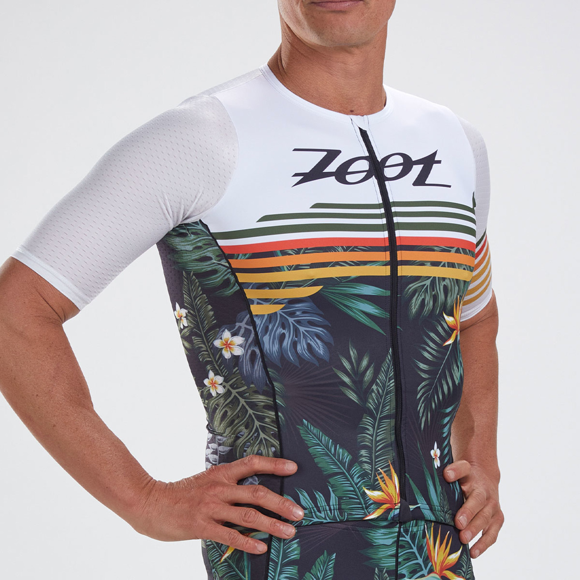 Zoot LTD Waikoloa Tri Aero Triathlonshirt Korte Mouwen Zwart/Wit/Groen/Oran