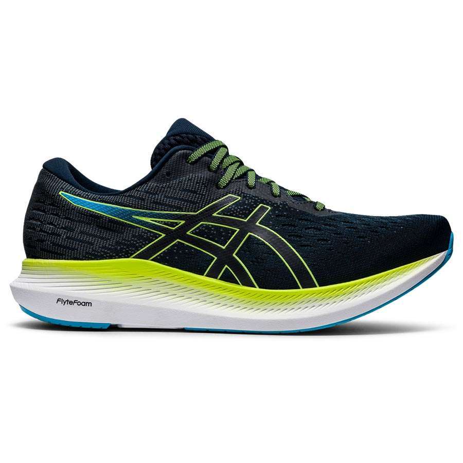 Tweedekans Asics EvoRide 2 Hardloopschoenen Blauw/Groen Heren Maat 44 koop  je bij Futurumshop.nl