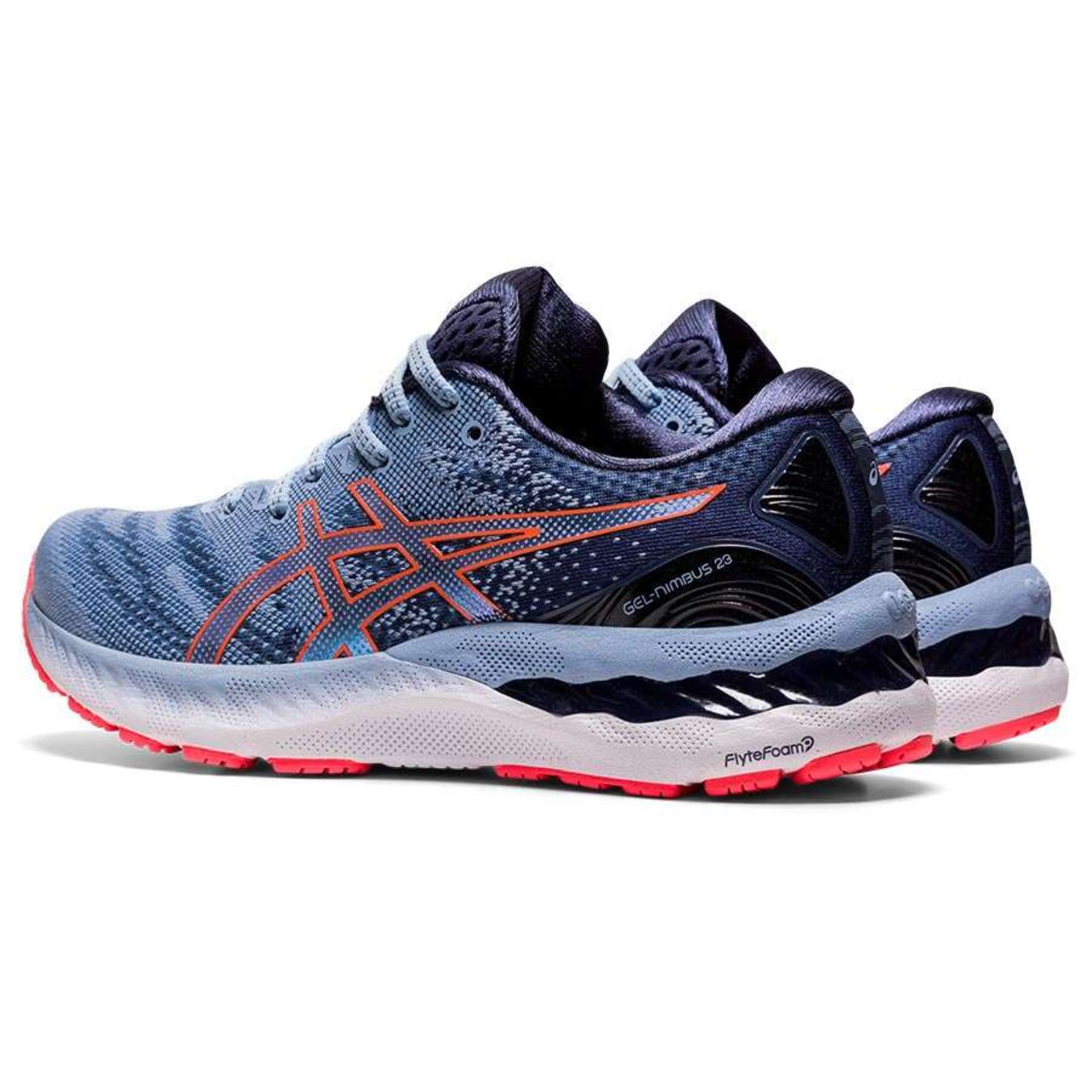 Tweedekans Asics Gel Nimbus 23 Hardloopschoenen Grijs/Zwart/Rood Dames Maat  40 1/ koop je bij Futurumshop.nl