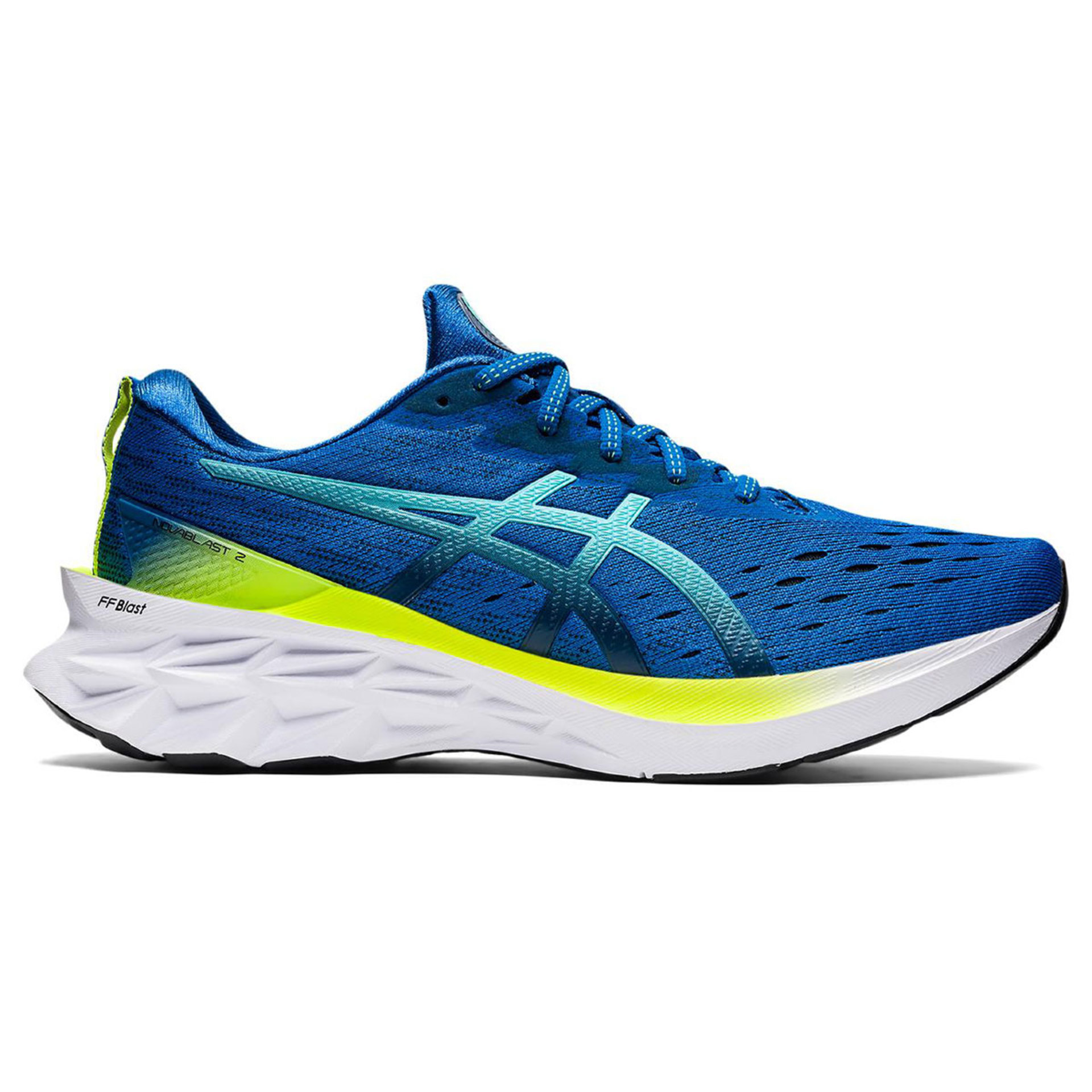 Tweedekans ASICS Novablast 2 Hardloopschoenen Blauw Heren Maat 42.5 koop je  bij Futurumshop.nl