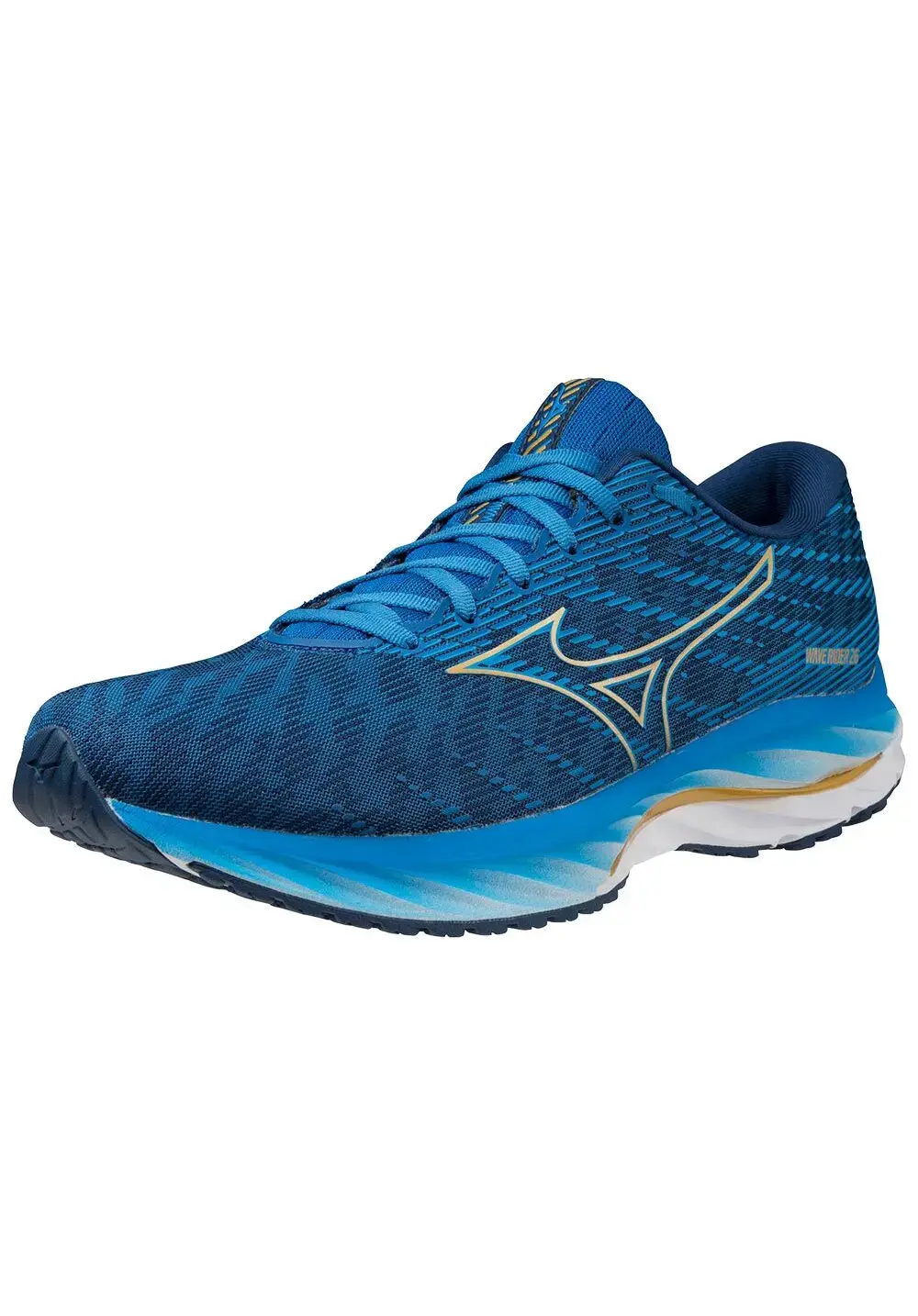 Tweedekans Mizuno Wave Rider 26 Hardloopschoenen Blauw Goud Heren Maat 43