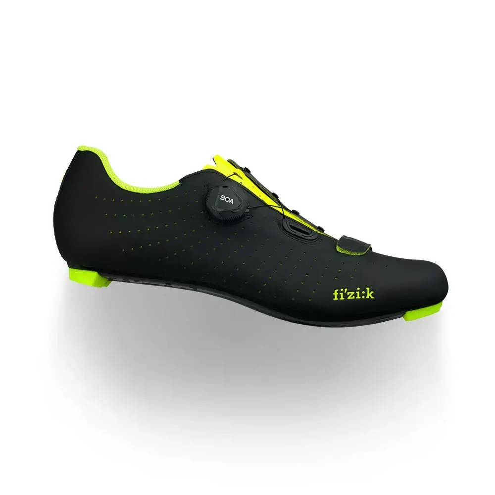 Tweedekans Fizik Tempo Overcurve R5 Wielrenschoenen Zwart/Fluo Geel Maat 44