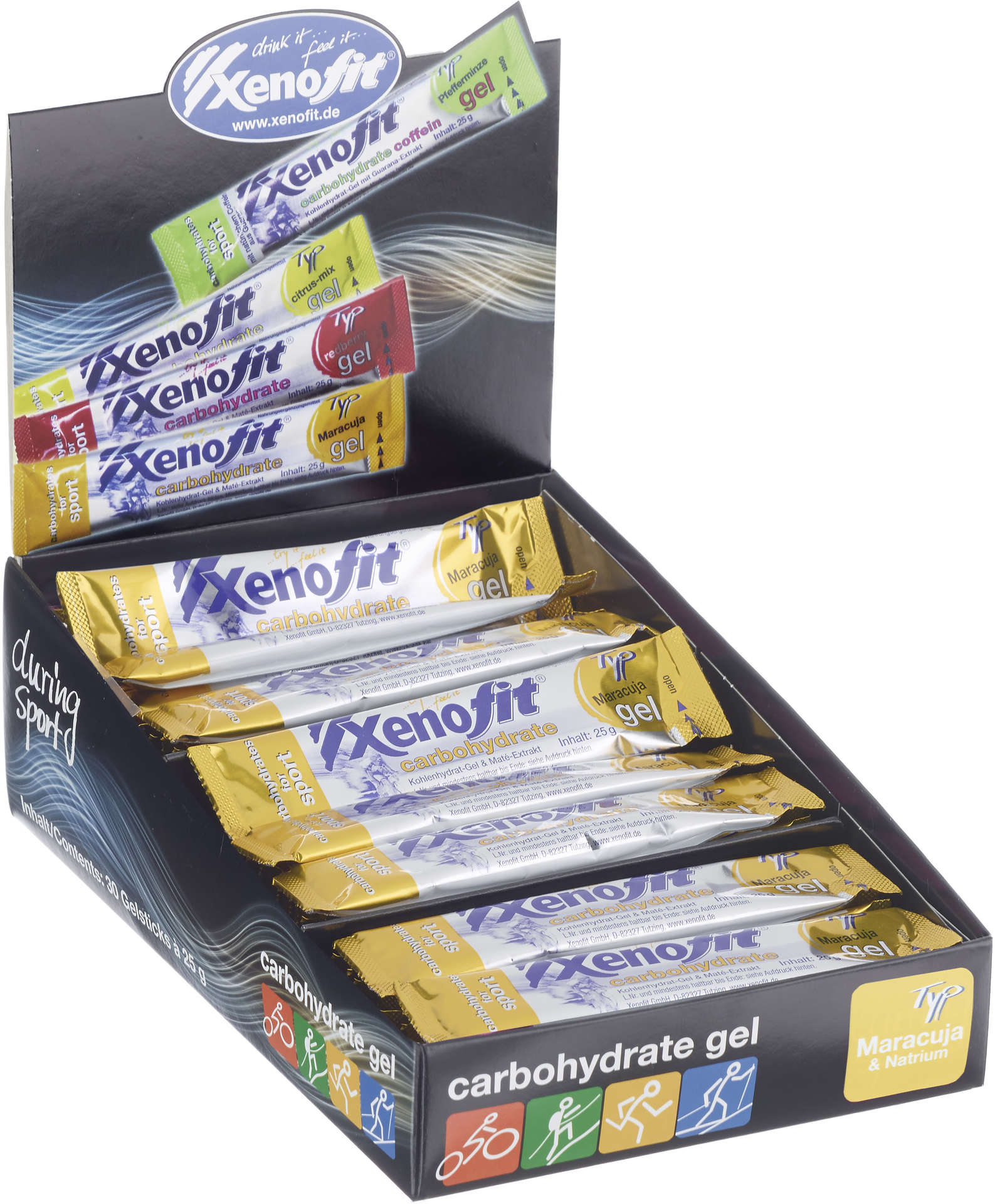 Xenofit Carbohydrate Energiegel Passiefruit 30 stuks