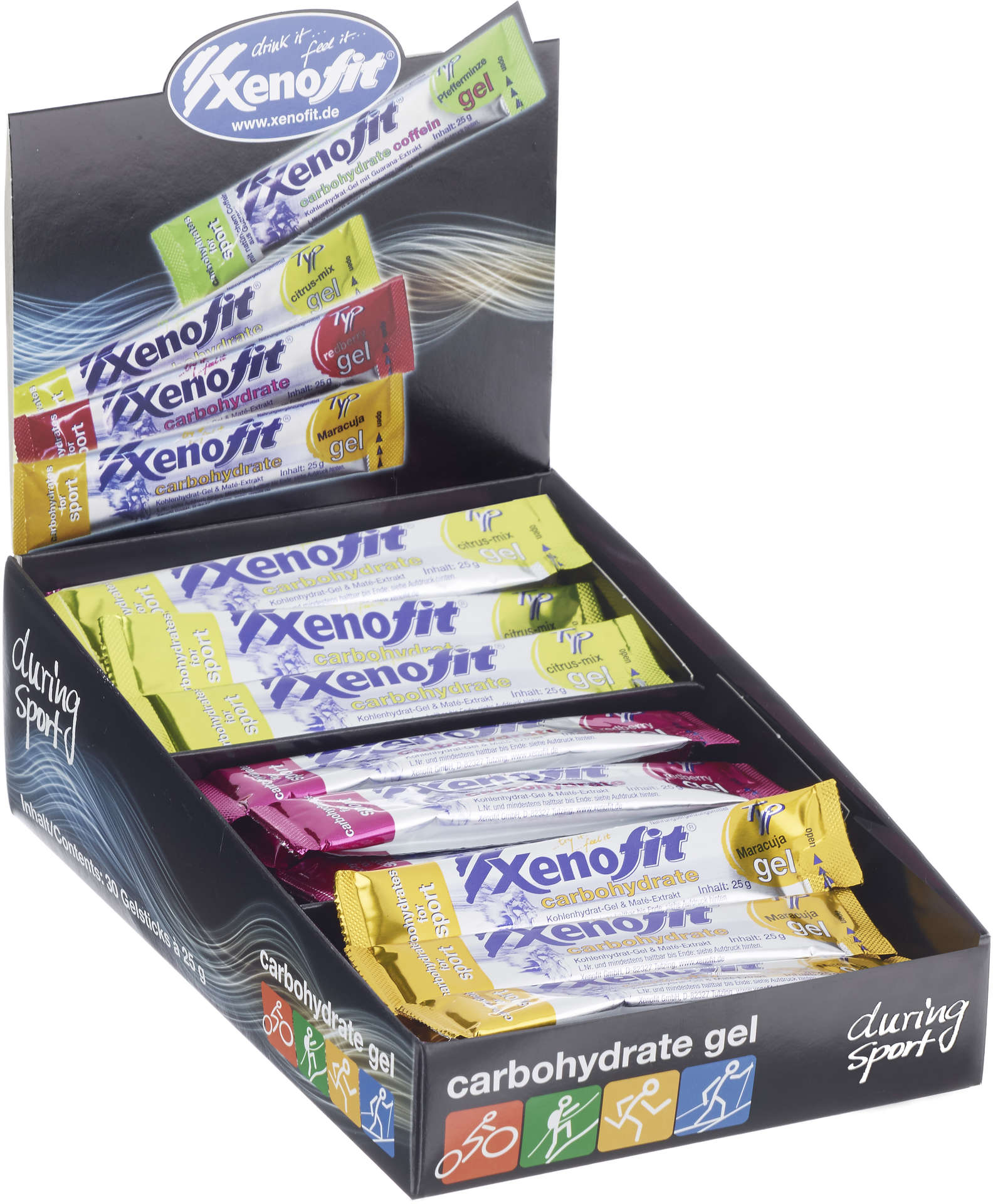 Xenofit Carbohydrate Energiegel Mix 30 stuks