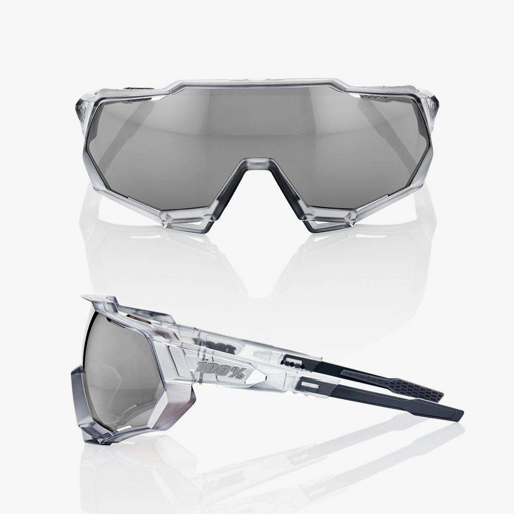 100% Speedtrap Sport Zonnebril Mat Crystal Grijs HiPER Silver Mirror Lens