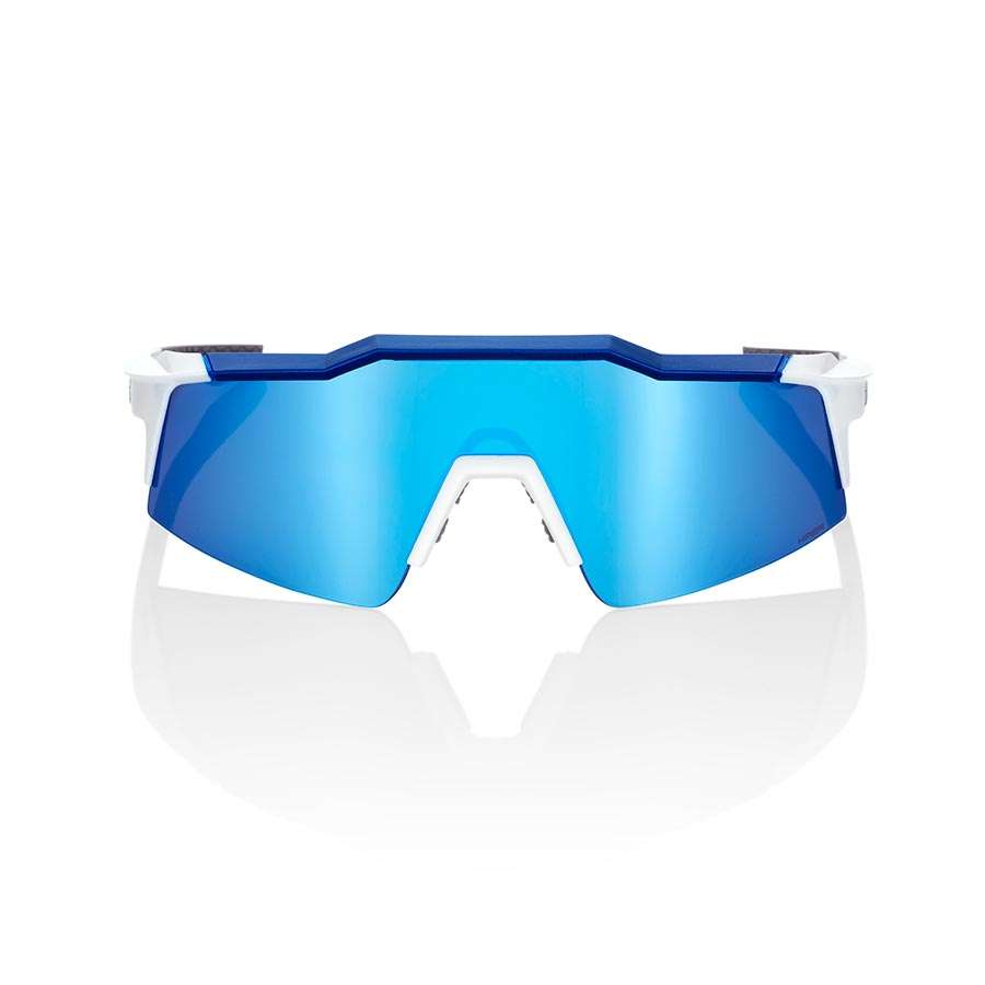 100% Speedcraft SL Sport Zonnebril Mat Wit/Metallic Blauw met HiPER Blue Mu