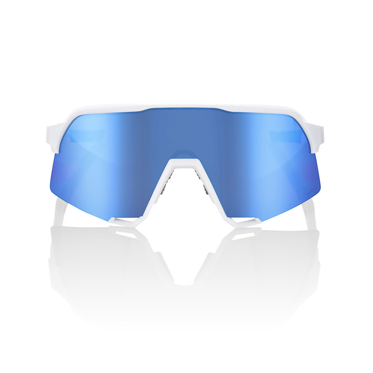 100% S3 Sport Zonnebril Mat Wit met HiPER Blue Multilayer Mirror Lens