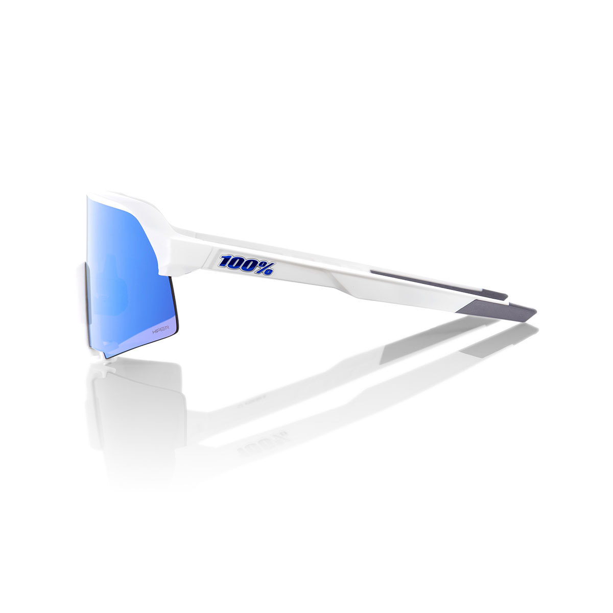 100% S3 Sport Zonnebril Mat Wit met HiPER Blue Multilayer Mirror Lens
