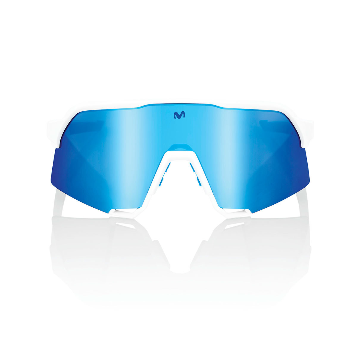 100% S3 Sport Zonnebril Movistar Team Wit met HiPER Blue Multilayer Mirror