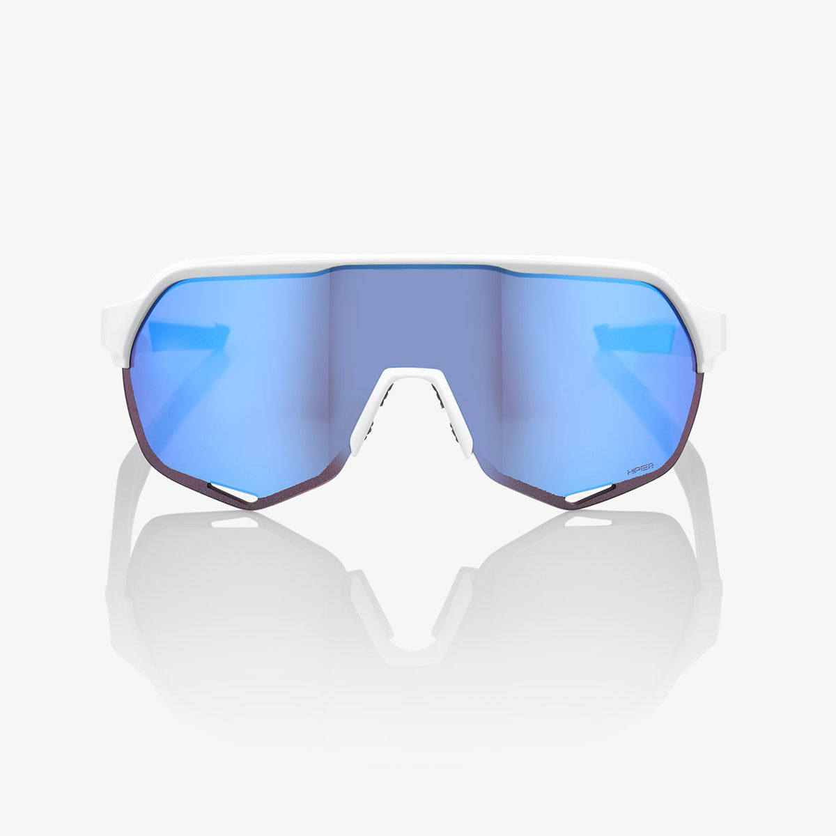 100% S2 Sport Zonnebril Mat Wit met HiPER Blue Multilayer Mirror Lens