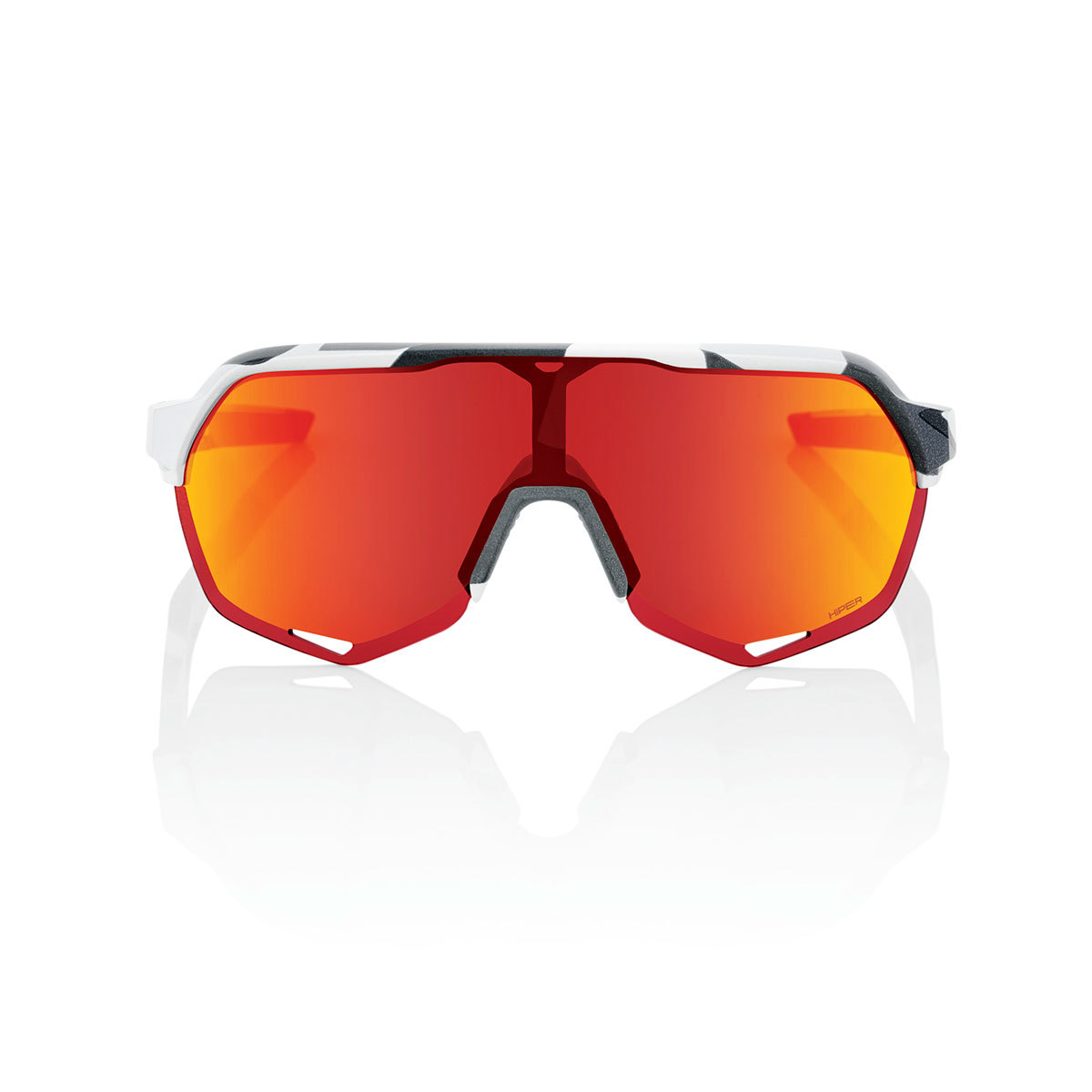 100% S2 Sport Zonnebril Grijs Camo met HiPER Red Multilayer Mirror Lens