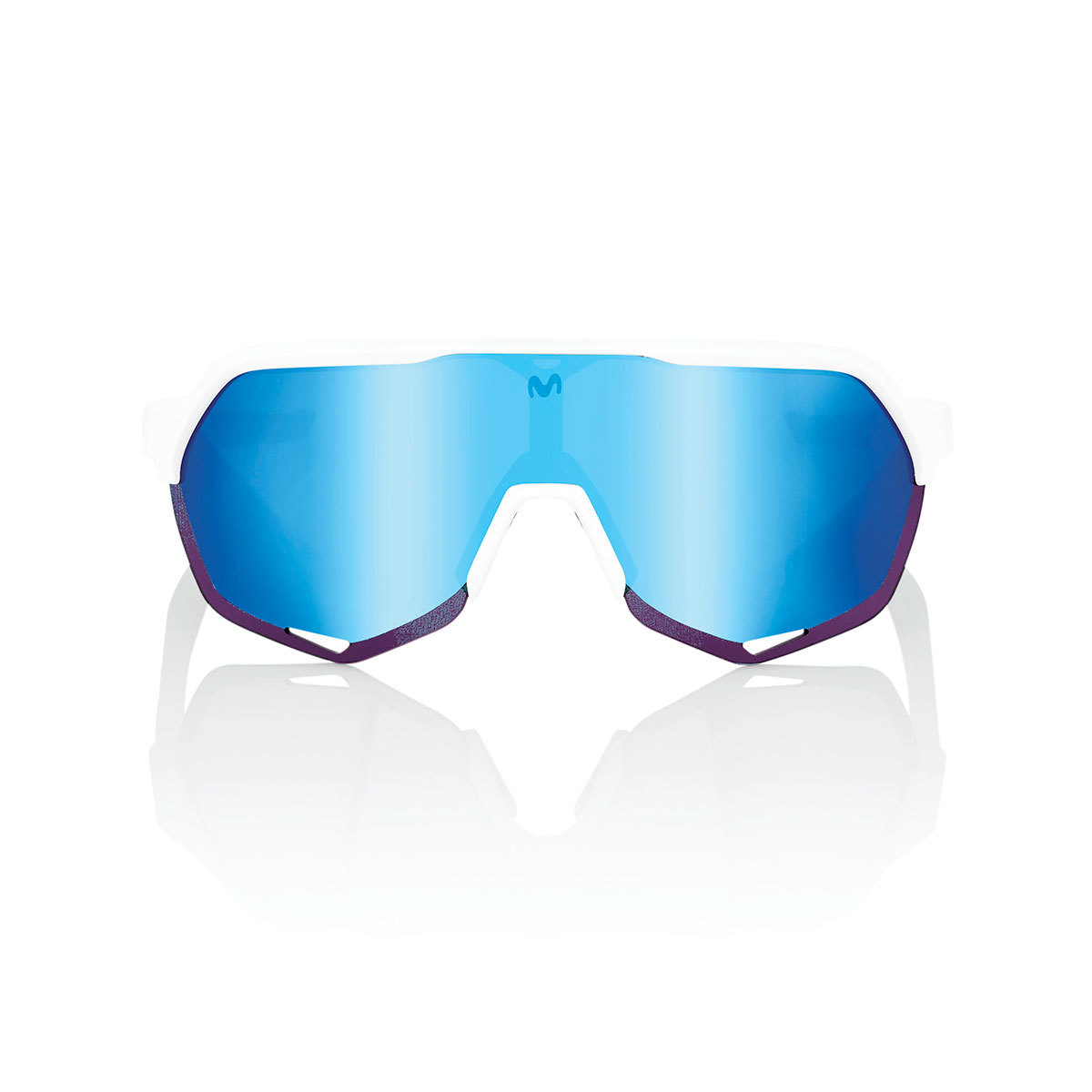 100% S2 Sport Zonnebril Movistar Team Wit met HiPER Blue Multilayer Mirror