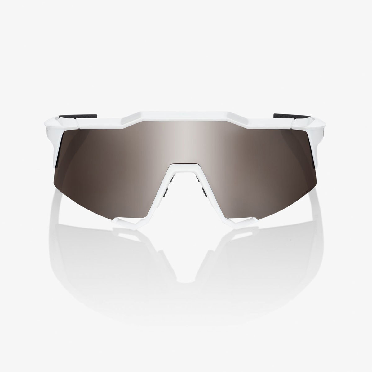 100% Speedcraft Sport Zonnebril Mat Wit met HiPER Silver Mirror Lens