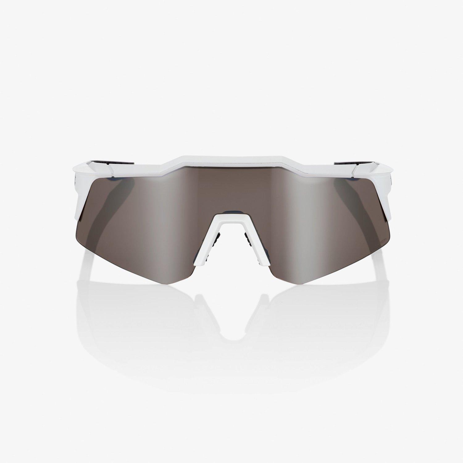 100% Speedcraft XS Sport Zonnebril Mat Wit met HiPER Silver Mirror Lens