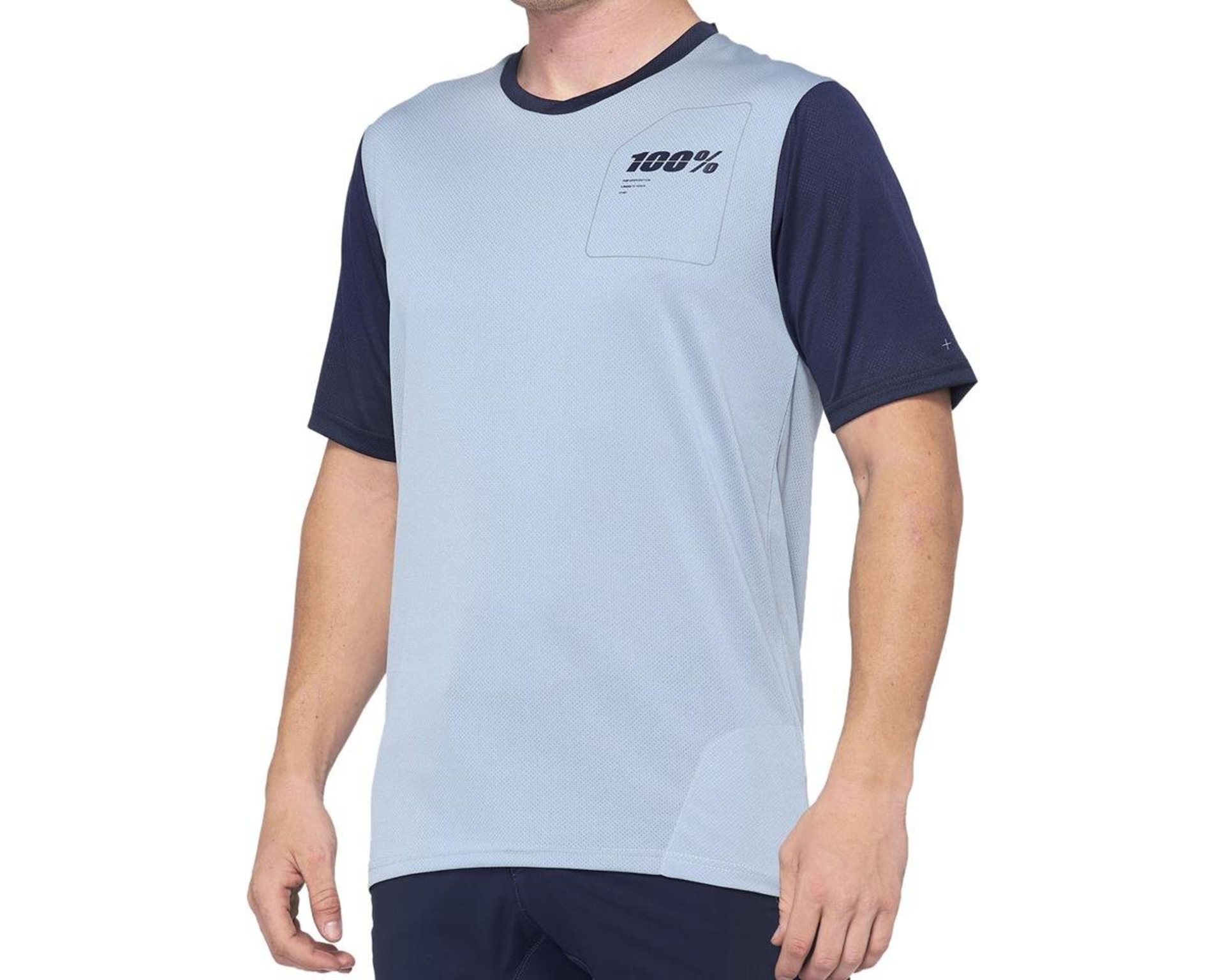 100% Ridecamp MTB Fietsshirt Korte Mouwen Lichtblauw/Blauw Heren