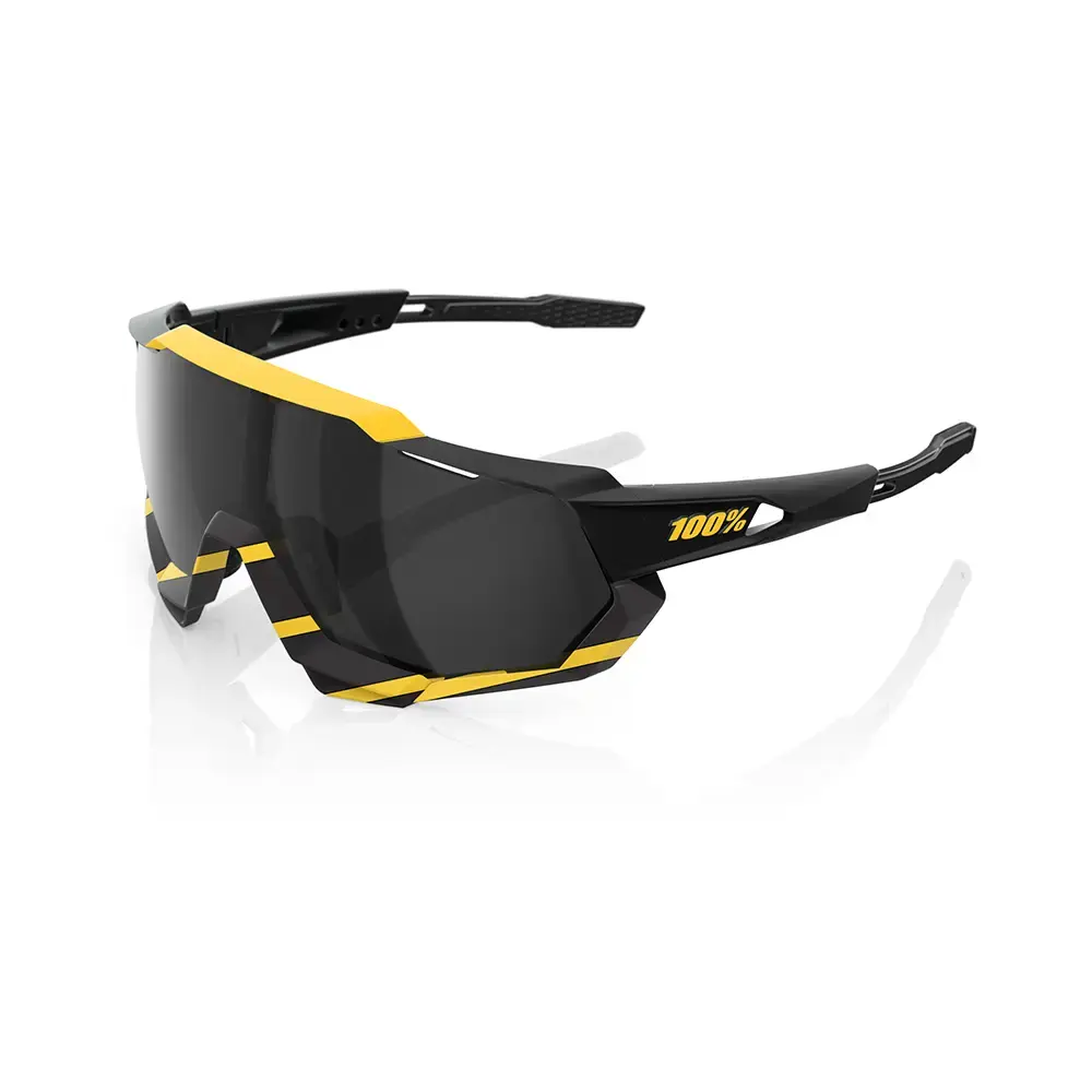 100% Speedtrap Sport Zonnebril Soft Tact Hazard met Black Mirror Lens