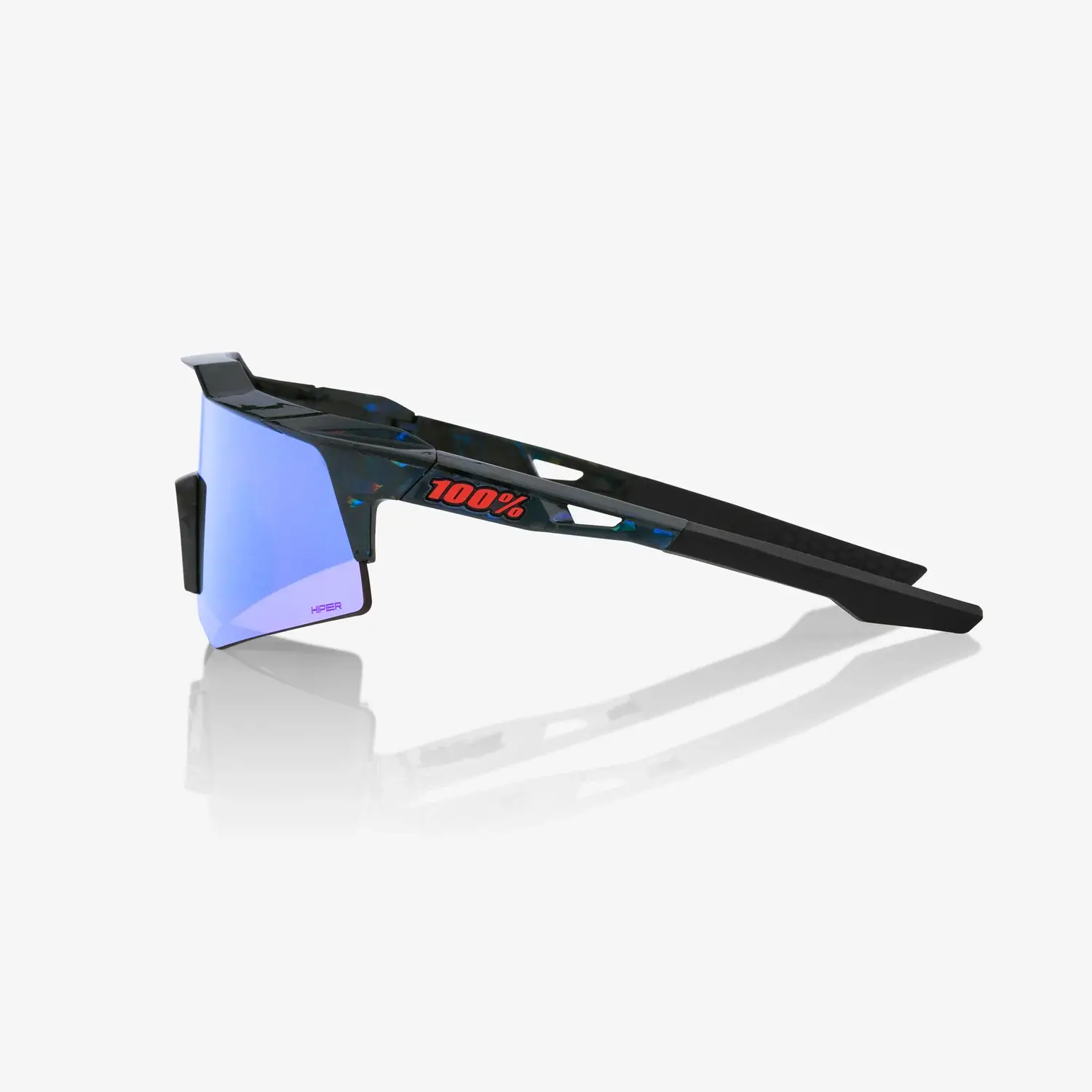 100% Speedcraft XS Sport Zonnebril Zwart met HiPER Blue Multilayer Mirror