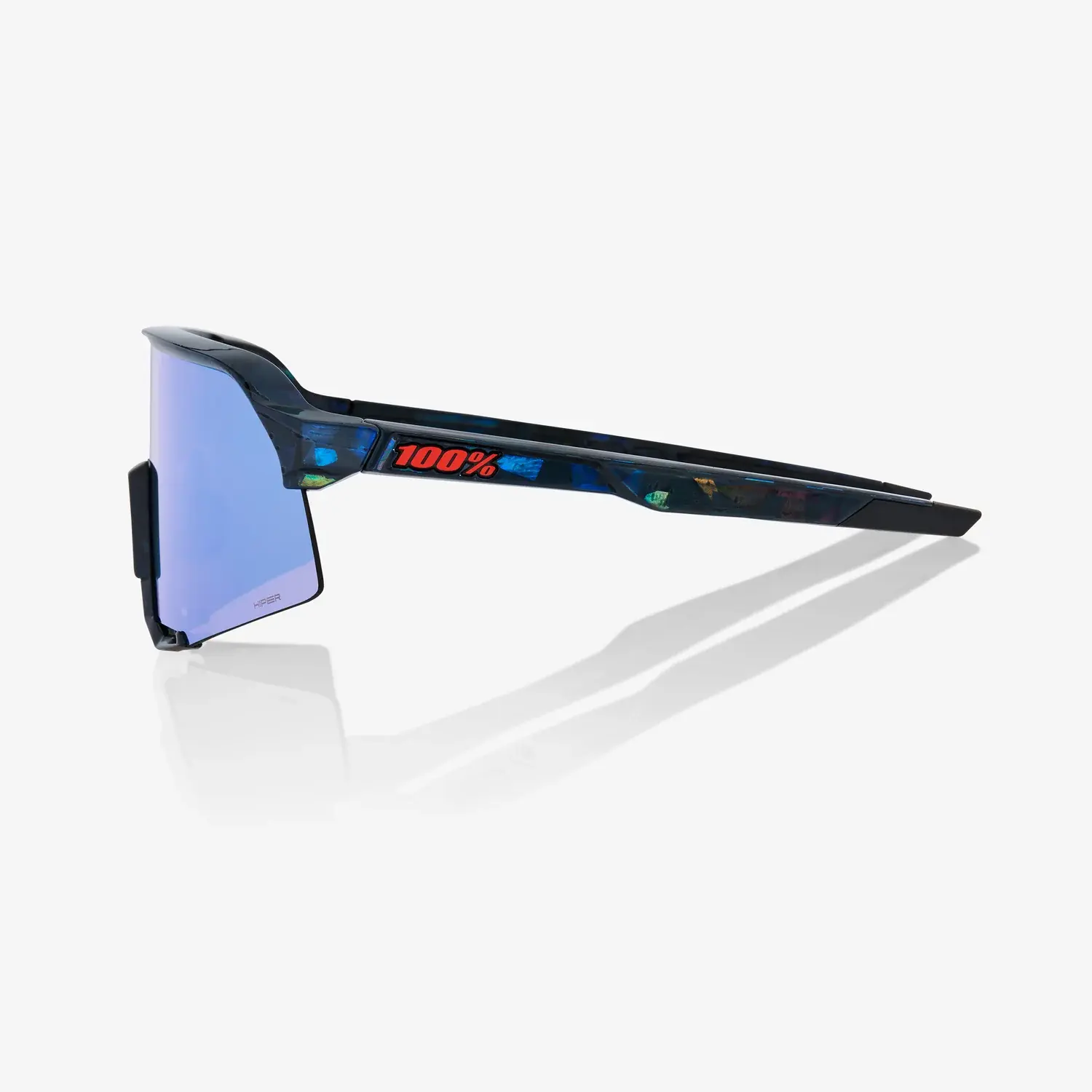 100% S3 Sport Zonnebril Zwart met HiPER Blue Multilayer Mirror Lens
