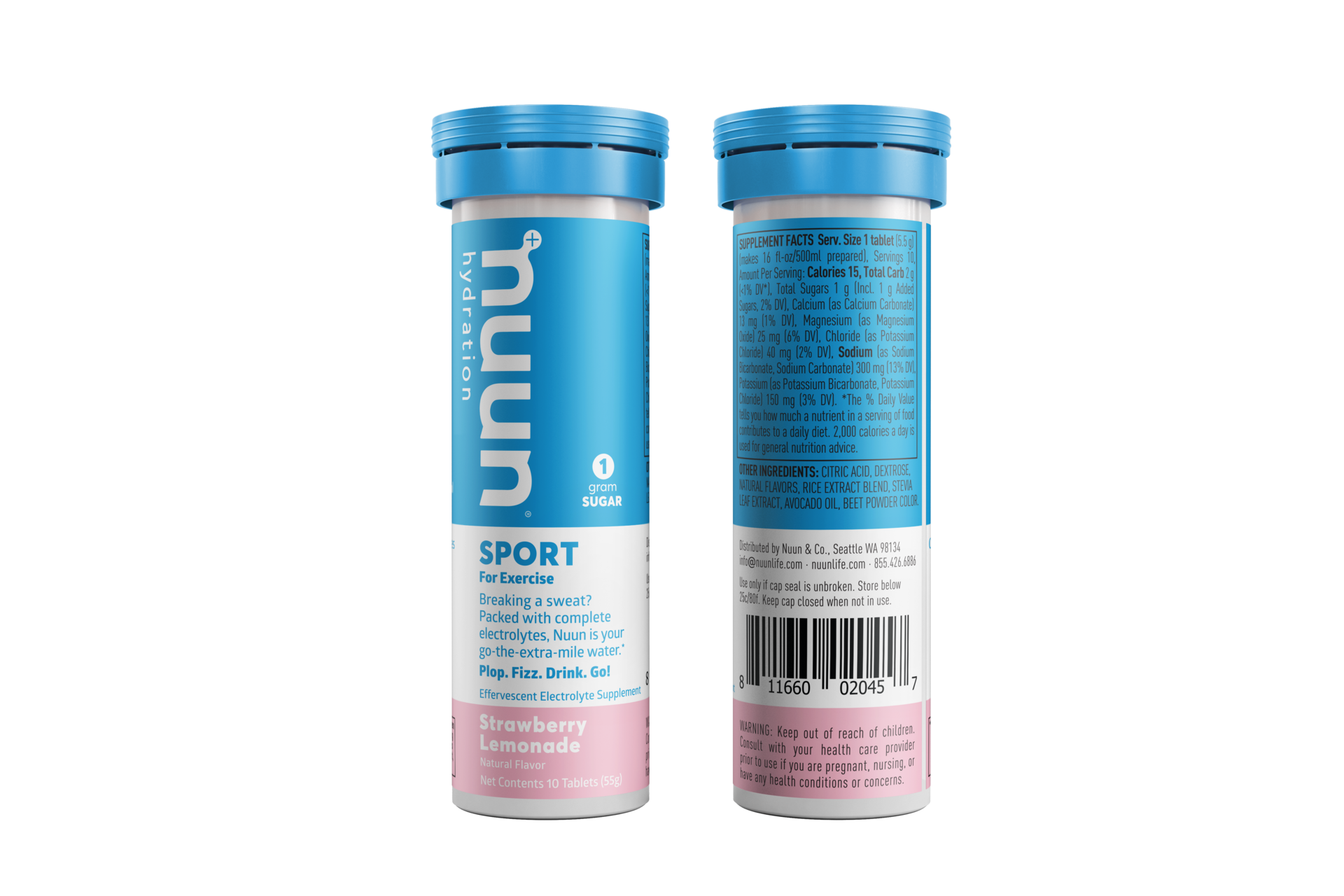Nuun Sport Tabletten Aardbei /Limonade 8 x 10 stuks