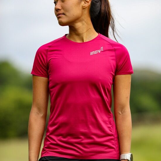 Inov-8 Base Hardloopshirt Korte Mouwen Roze Dames