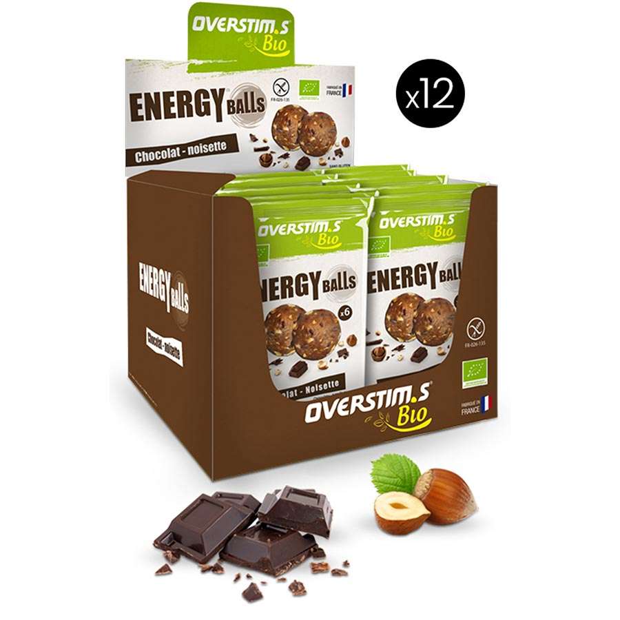 OVERSTIM.s Energy Balls Bio Chocolade/Noot (12 stuks)