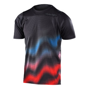 Troy Lee Designs Skyline MTB Fietsshirt Korte Mouwen Zwart/Rood/Blauw Heren