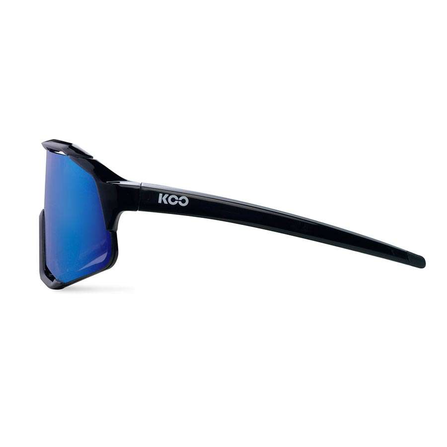 KOO DEMOS Sport Zonnebril Zwart met Blue Mirror Lens