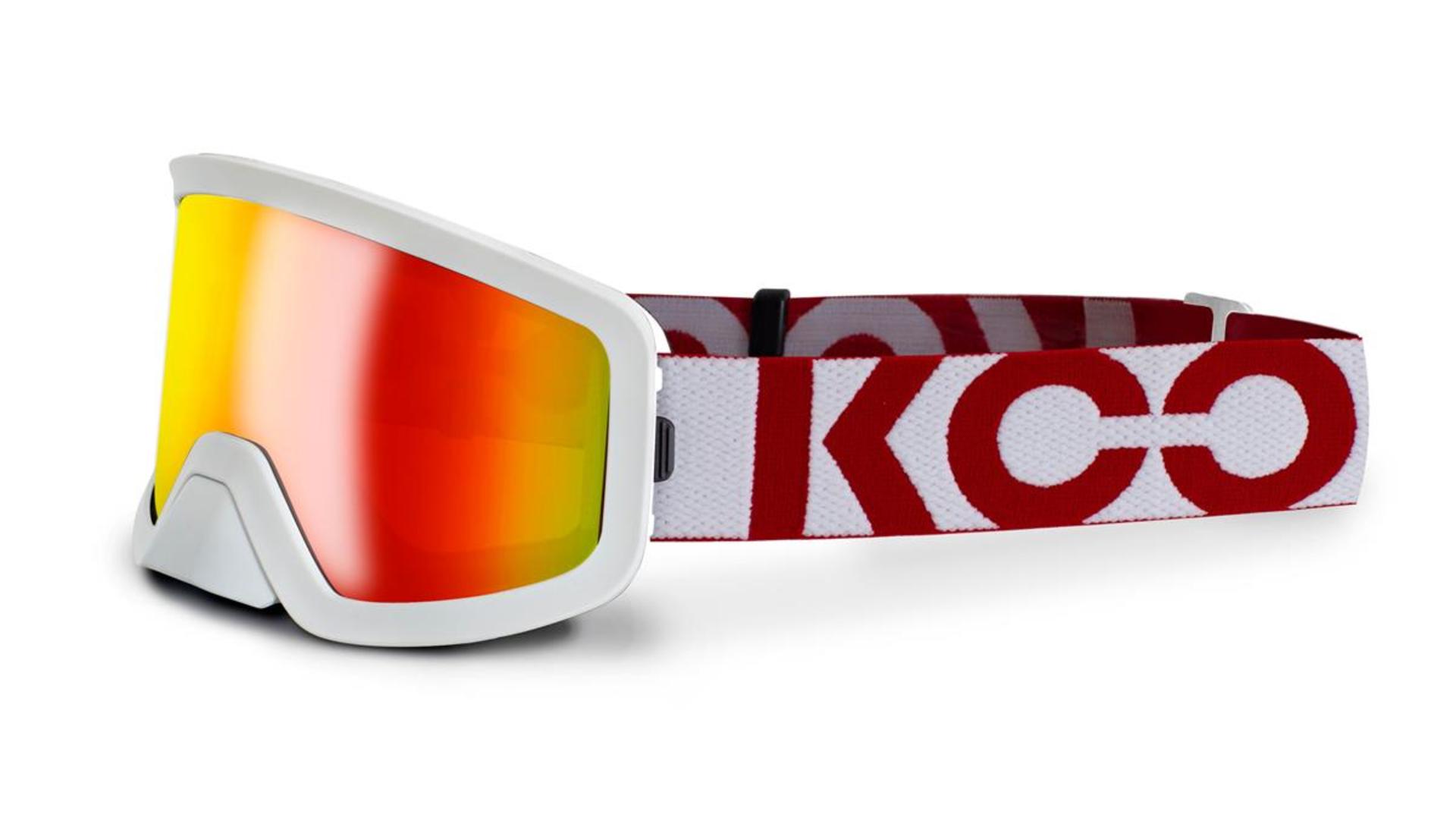 KOO EDGE Goggle MTB Zonnebril Wit/Rood met Red Mirror Lens