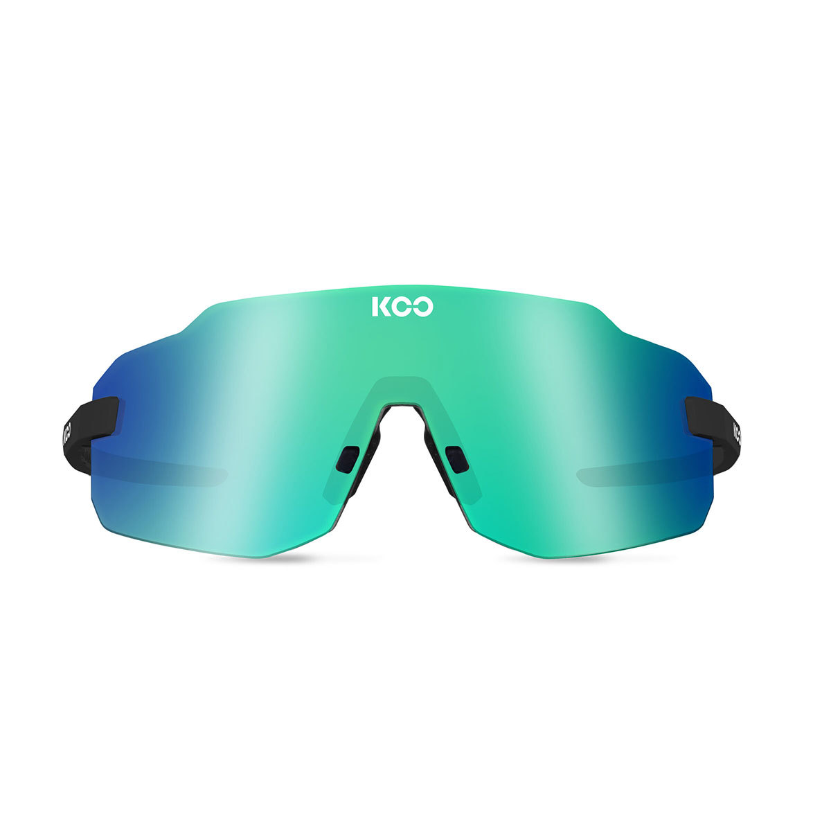 KOO SUPERNOVA Sport Zonnebril Zwart/Groen met Green Mirror Lens