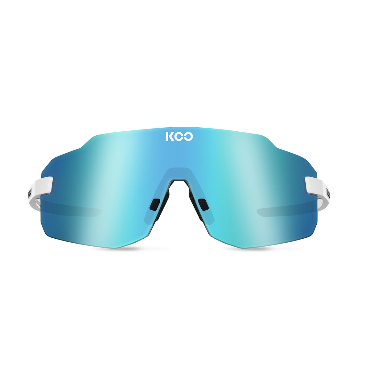 KOO SUPERNOVA Sport Zonnebril Wit met Turquoise Mirror Lens