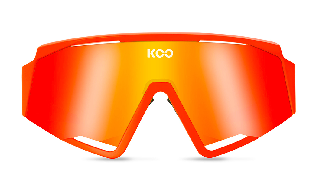 KOO SPECTRO Sport Zonnebril Fluo Oranje met Red Mirror Lens