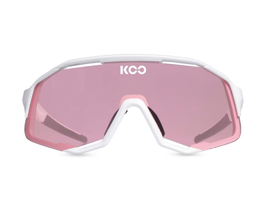 KOO DEMOS Sport Zonnebril Wit met L.Photochromische Pink Lens