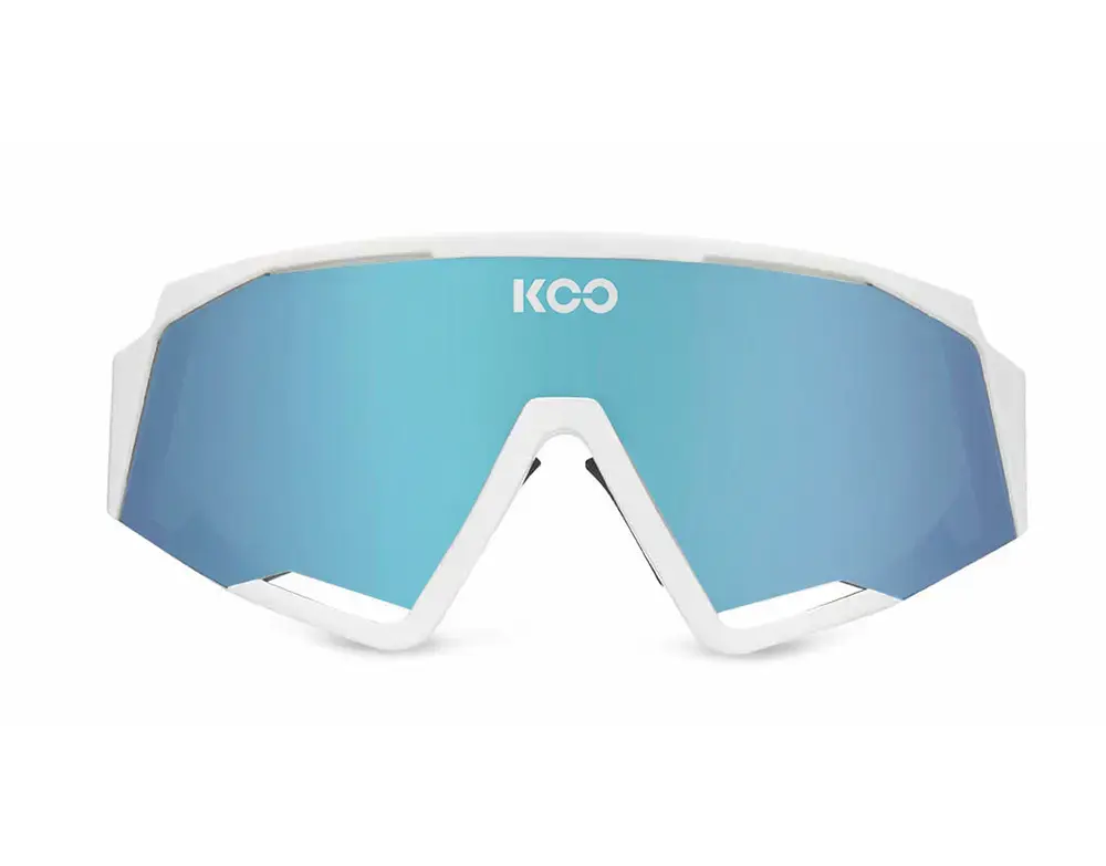 KOO SPECTRO Sport Zonnebril Wit met Photochromic Turquoise Mirror Lens