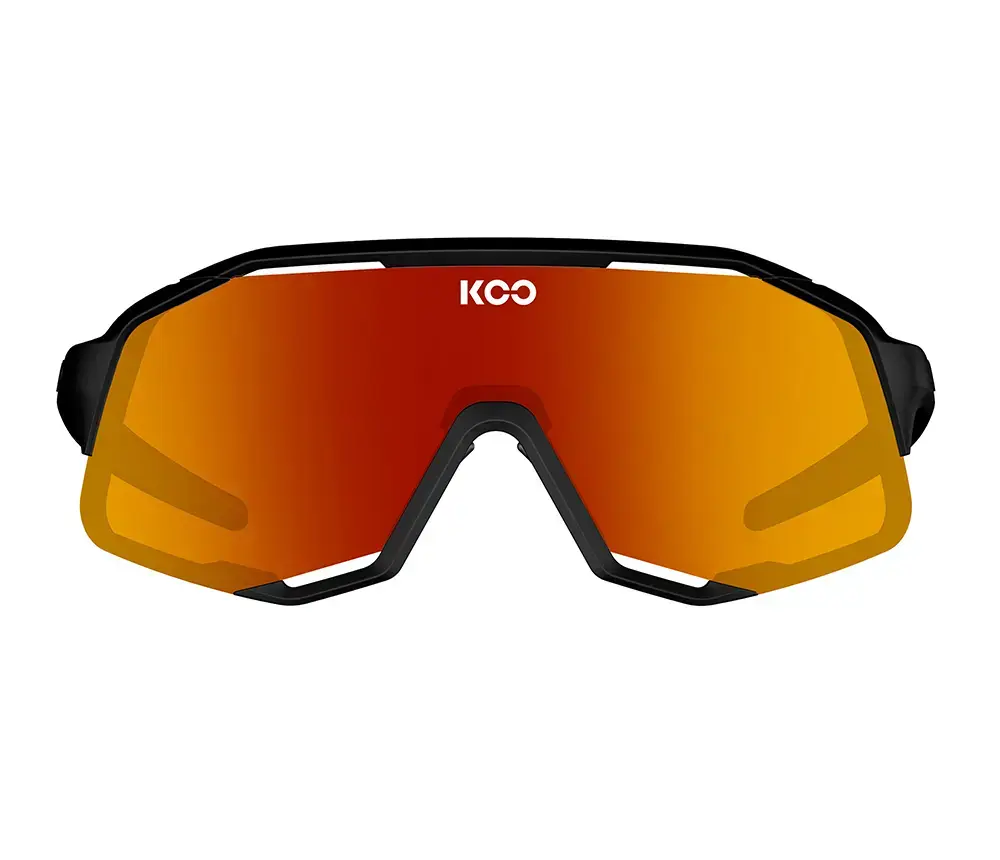 KOO DEMOS Sport Zonnebril Mat Zwart met Red Mirror Lens